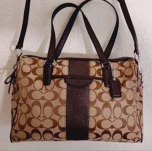 Coach Signature Stripe Nancy Satchel
